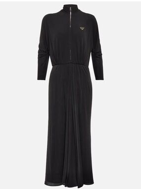 PRADA Mockneck midi dress Size 44 (L-XL) in black